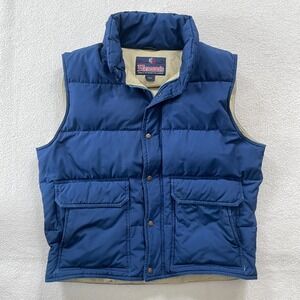 Vintage 80's Down Puffer Vest Mens Large Blue Herman's Gorp Cabincore Grunge